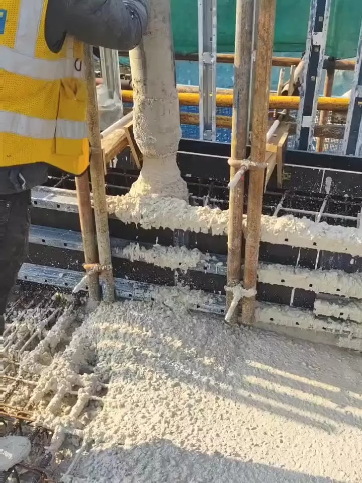 White concrete casting