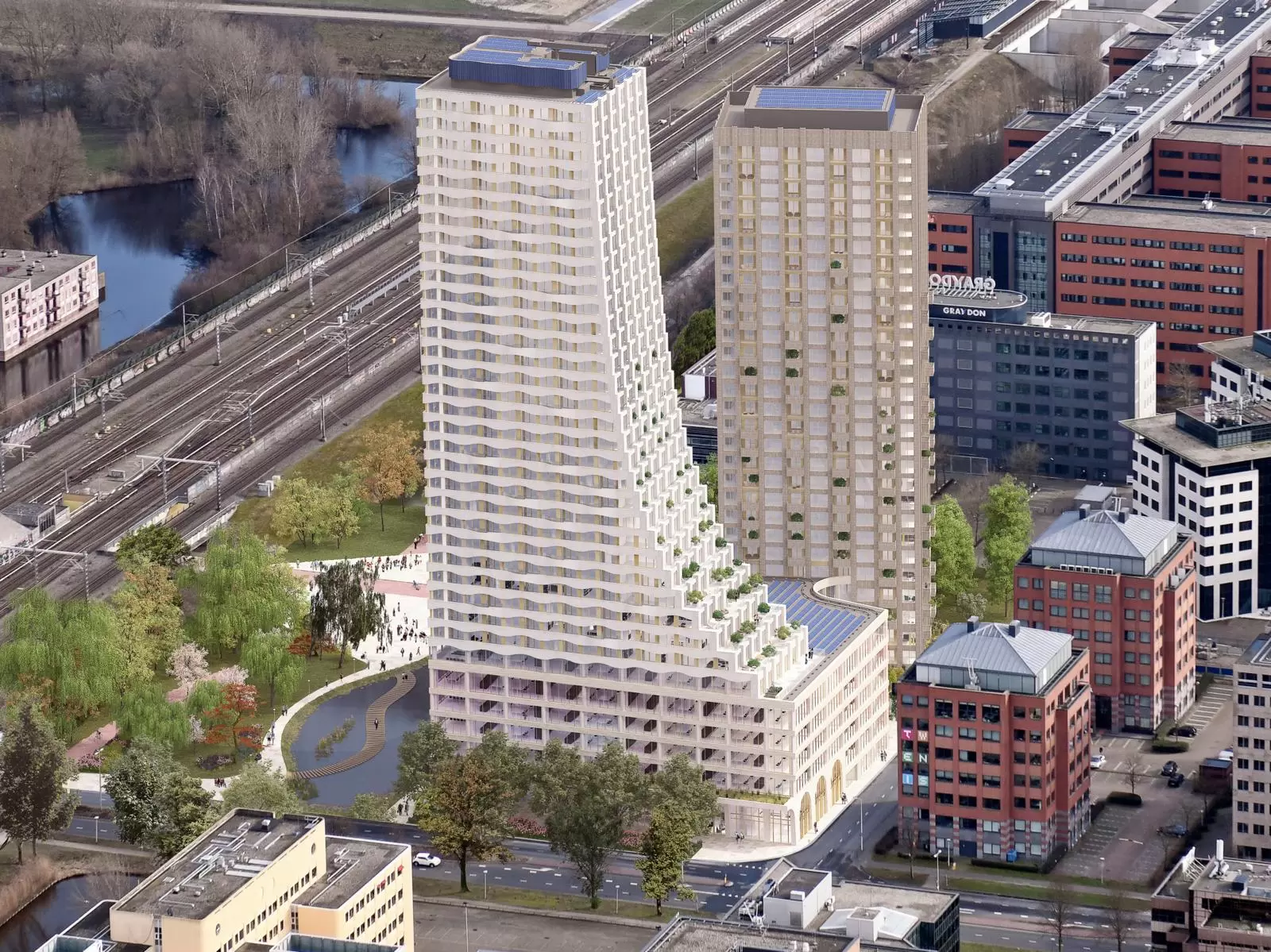 THE ENSEMBLE designed by Conix RDBM Precast concrete cladding made with Aalborg White